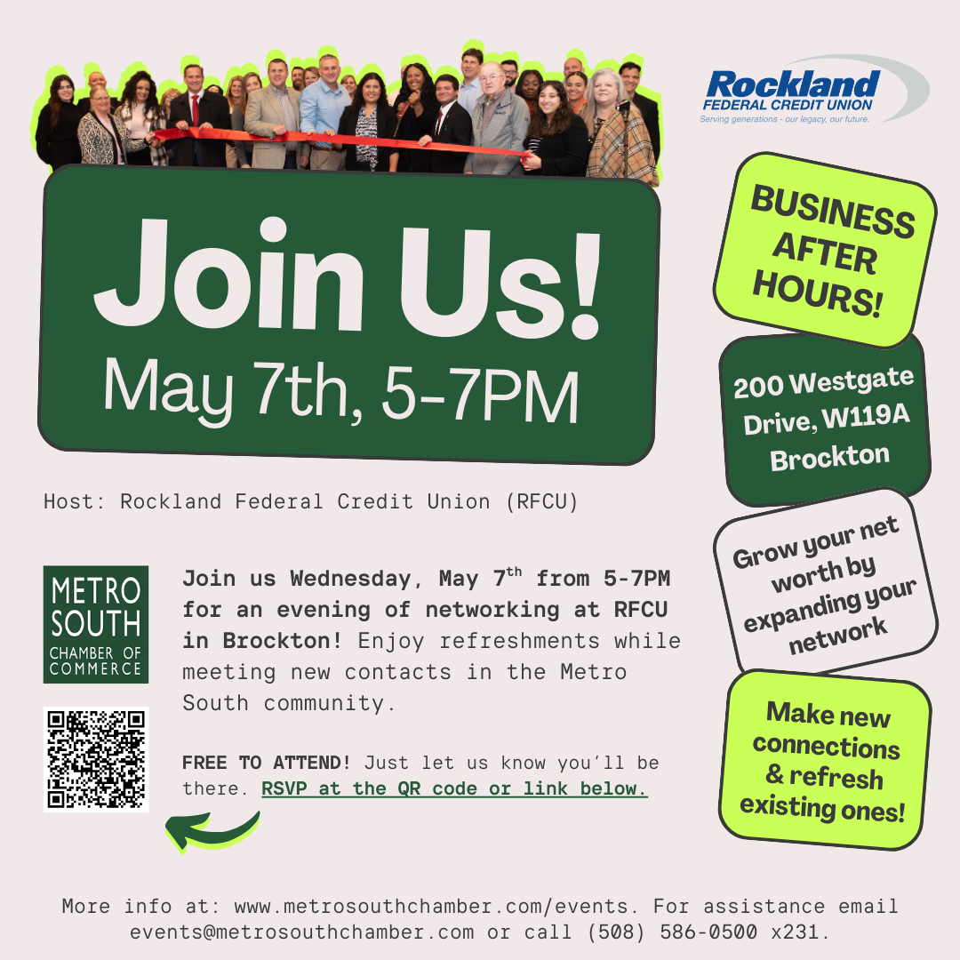 Business After Hours With Rockland Federal Credit Union Metro South Business After Hours With Rockland Federal Credit Union Metro South